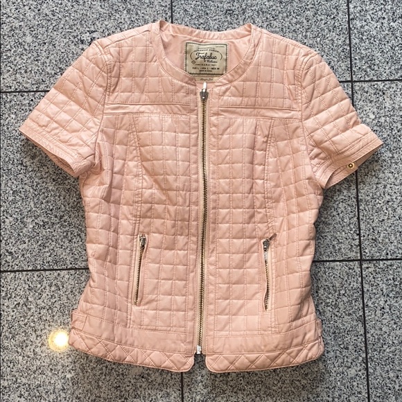 zara pink quilted jacket